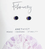 Birthstone Studs, Silver Studs, Genuine Gemstone Studs, birthday Gifts - Janine Design