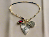 Garnet Charm Necklace