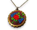Polymer Clay Floral Sculpted Necklace - Janine Design