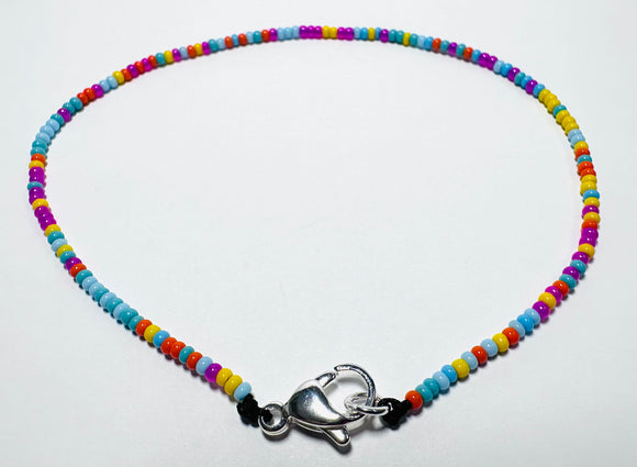 Summer Vibe Beaded Anklet/ Colorful Ankle - Janine Design