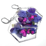 Pressed Flower Earrings/Real Flower Earrings/Resin Flower - Janine Design
