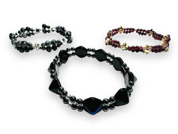 Double Gemstone Stretch Bracelet - Janine Design