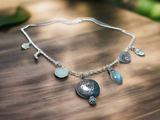 Gemstone Charm Necklace/Silver Charm Necklace - Janine Design