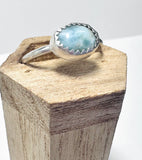 Larimar Ring – "Tides of Serenity” , Size 8 ring - Janine Design