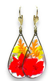 Pressed Flower Earrings/Real Flower Earrings/Resin Flower - Janine Design
