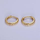 Dainty Gold Huggie Earring 12mm Simple Minimalist Hoop - Janine Design