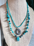Turquoise Bohemian Double Strand Necklace - Janine Design