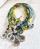 Charm Beaded Anklet/ Colorful Ankle - Janine Design