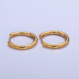 24K Gold Filled Hoop Earrings-Sleeper Earrings 15mm