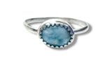 Larimar Ring – "Tides of Serenity” , Size 8 ring - Janine Design