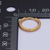 24K Gold Filled Hoop Earrings-Sleeper Earrings 15mm