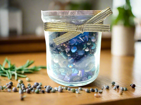 Jar of Gemstone Beads: Jar of Goodies/ Random Bead Jar/Trinkets and Treasures