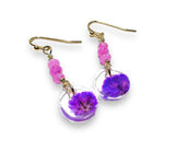 Pressed Flower Earrings/Real Flower Earrings/Resin Flower - Janine Design
