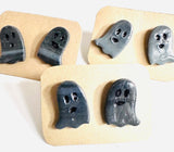 Ghost Earrings/ Clay Earrings, Halloween Earrings