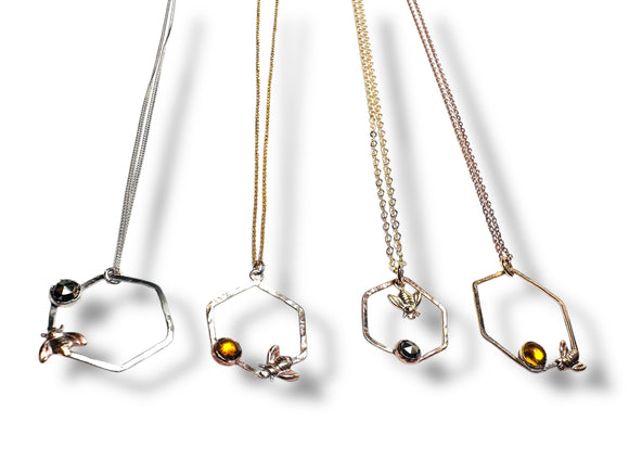 Bee Necklace/Gemstone Necklace - Janine Design