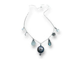 Gemstone Charm Necklace/Silver Charm Necklace