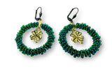 Green Beaded Hoop Earrings* - Janine Design
