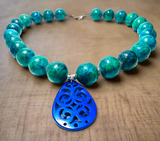 Azurite Chrysocolla Gemstone Necklace - Janine Design