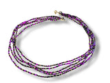 Pink, Black and Gold Strands Necklace, Twist Necklace, Statement Necklace
