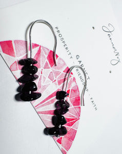 Birthstone Earrings , Silver, Genuine Gemstone, birthday Gifts - Janine Design