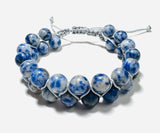 Gemstone Beaded Bracelet, Nylon Bracelet, Adjustable Bracelet - Janine Design