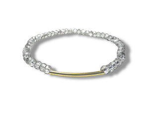 Crystal and Brass Bar Bracelets