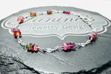 Dainty Gemstone Bracelet, Gemstone Bead Chain, Wire Wrapped Bracelet - Janine Design