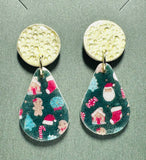 Christmas and New Years Polymer Clay Earrings/ Affordable Gifts - Janine Design