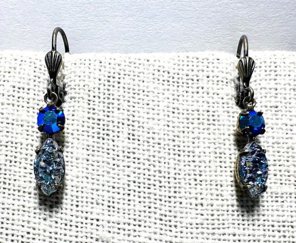 Crystal Dangle Earrings, blue