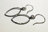 Silver Marquise Earrings/ Leaf/Open Earrings - Janine Design