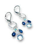 Gemstone Teardrop Silver Circle Earrings*