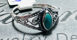 Small Silver Filigree Turquoise Ring - Janine Design