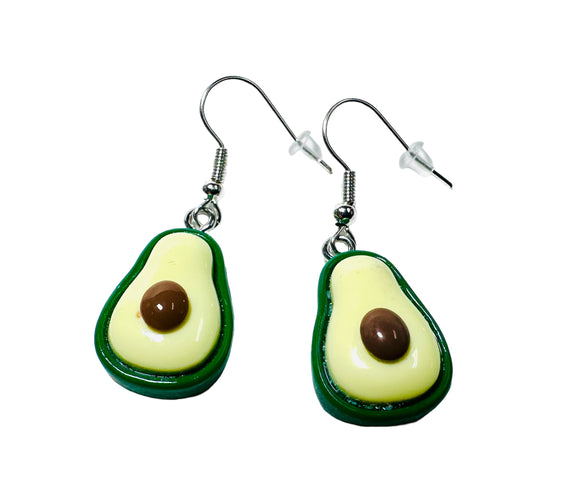 Avocado Earrings, Food Earrings, Avocado Resin Earrings-