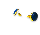 Blue Glass Button Earrings - Janine Design