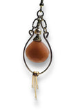 Wire Wrapped Peach Gemstone Earrings