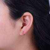 Dainty Gold Huggie Earring 12mm Simple Minimalist Hoop - Janine Design
