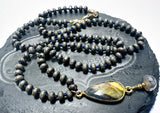 Beaded Pyrite and Labradorite Necklace