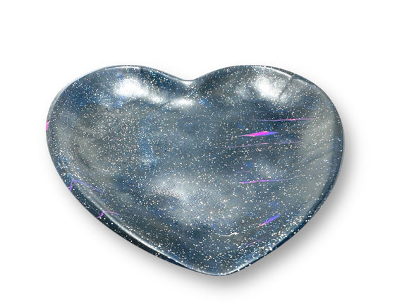Galaxy Heart Ring Dish/Jewelry Dish/Clay Dish/Jewelry Organizer/Bracelet Dish/Earring Dish/Handcrafted Polymer - Janine Design