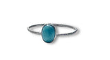 Silver Simple Oval Turquoise Ring