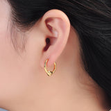 Gold Filled Heart Huggie Hoop Earrings - Janine Design