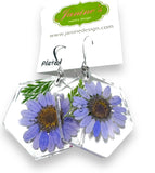Pressed Flower Earrings/Real Flower Earrings/Resin Flower - Janine Design