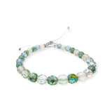 Adjustable Friendship Bracelet/6-8 MM Glass Friendship Bracelet/Faceted Bead Bracelet - Janine Design