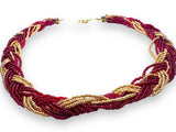 Braided Necklace, Knot Necklace, Beaded Knot Necklace - Janine Design