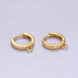 Aim Eternal - 14K Gold Filled 12mm Flat Minimalist Huggie Open Loop Earrings Finding Supply | Z-568 Z-640