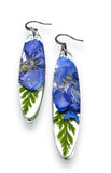 Pressed Flower Earrings/Real Flower Earrings/Resin Flower - Janine Design