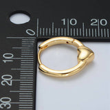 Gold Filled Heart Huggie Hoop Earrings - Janine Design