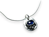 Sapphire Sterling Necklace, September Birthstone Necklace - Janine Design