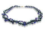 Double Strand Amethyst and Crystal Pearl Necklace - Janine Design