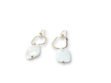 Moonstone Freeform Gold Fill Circle Earrings*