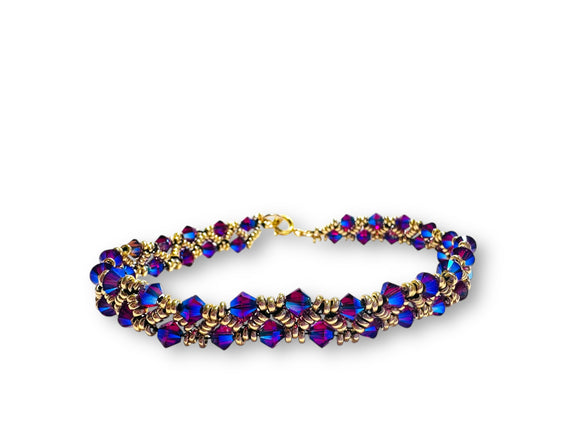 Woven Crystal Bracelet/7.5” bracelet - Janine Design
